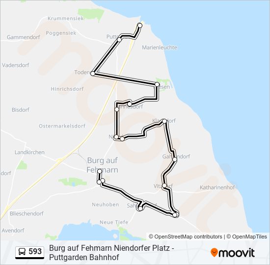 593 bus Line Map