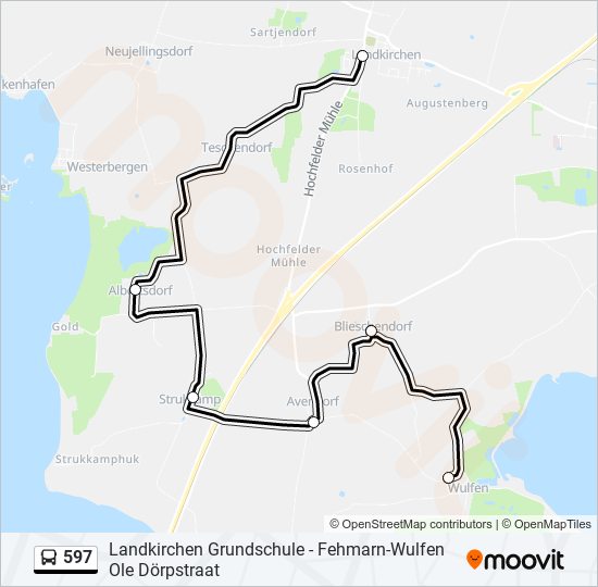 597 bus Line Map