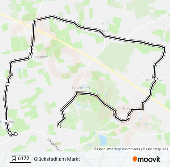 Автобус 6172: карта маршрута
