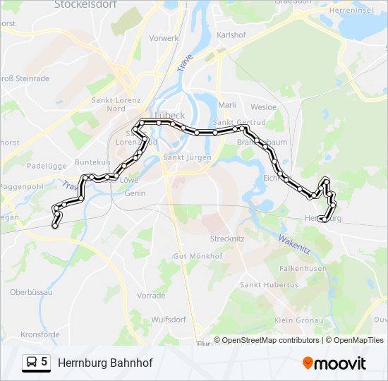 Buslinie 5 Karte