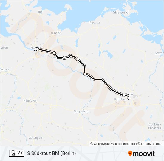 Поезд 27: карта маршрута