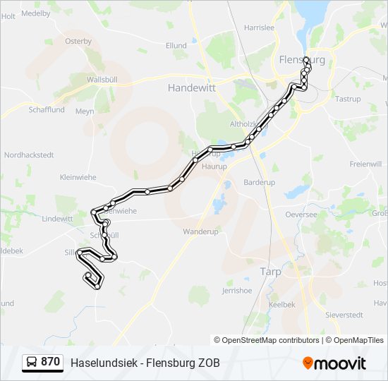 870 bus Line Map