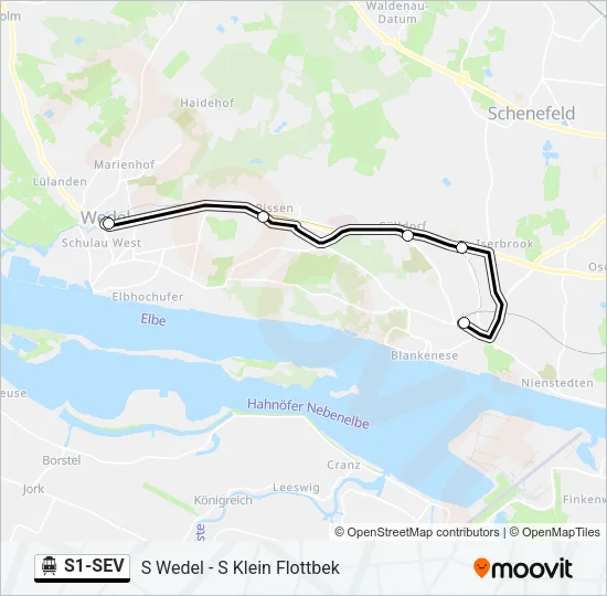 S1-SEV S-Bahn Line Map