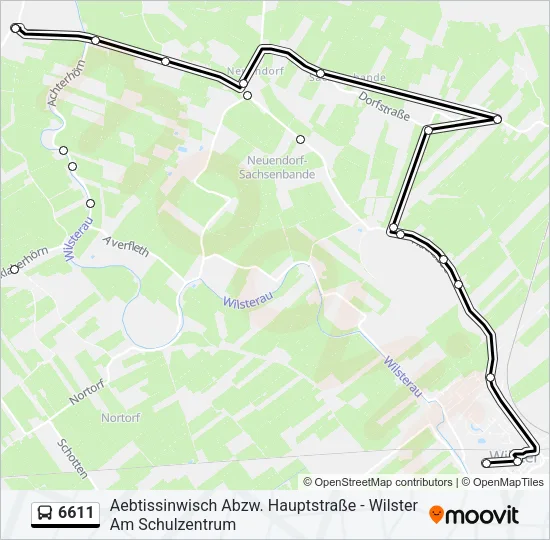 Автобус 6611: карта маршрута