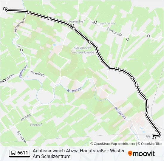 Автобус 6611: карта маршрута