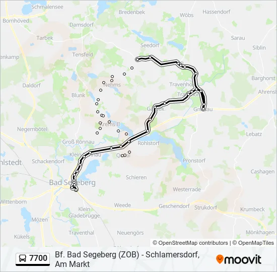 Автобус 7700: карта маршрута