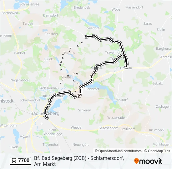 Автобус 7700: карта маршрута