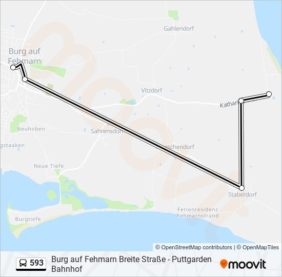 593 bus Line Map