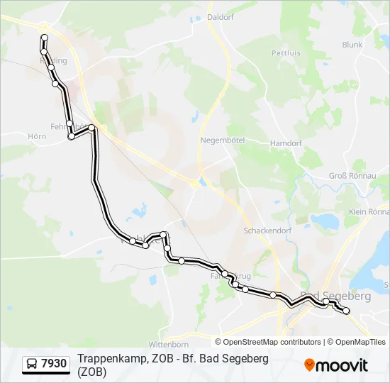 Автобус 7930: карта маршрута