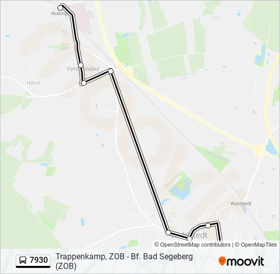 Автобус 7930: карта маршрута