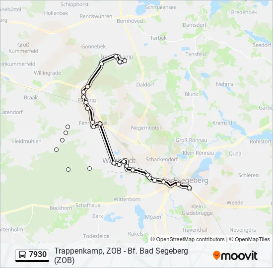 Автобус 7930: карта маршрута