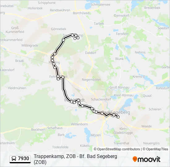 Автобус 7930: карта маршрута