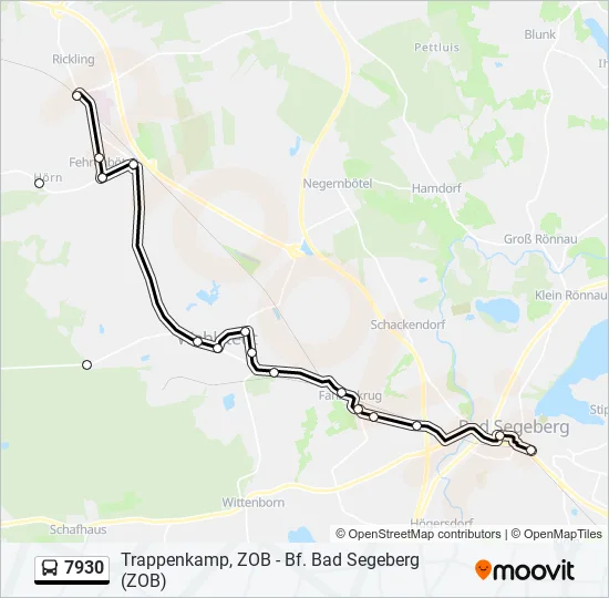 Автобус 7930: карта маршрута
