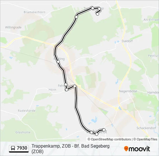 Автобус 7930: карта маршрута