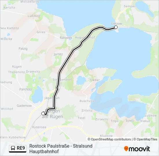 RE9 Bus Line Map