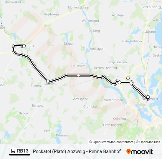 RB13 Bus Line Map
