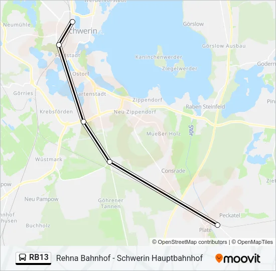 RB13 Bus Line Map