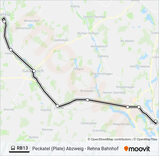 RB13 Bus Line Map