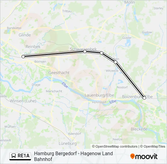 RE1A Bus Line Map