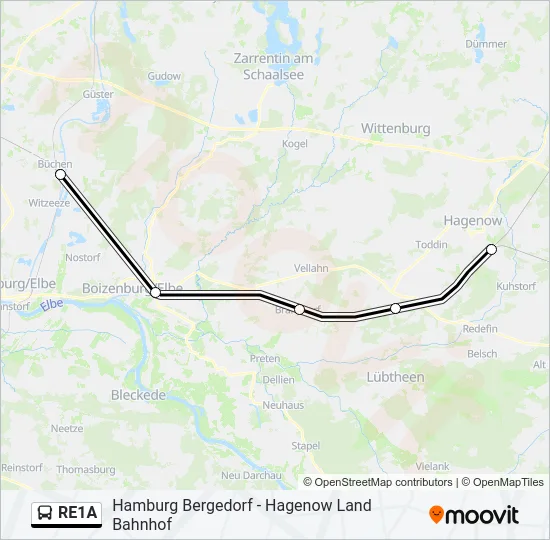 RE1A Bus Line Map