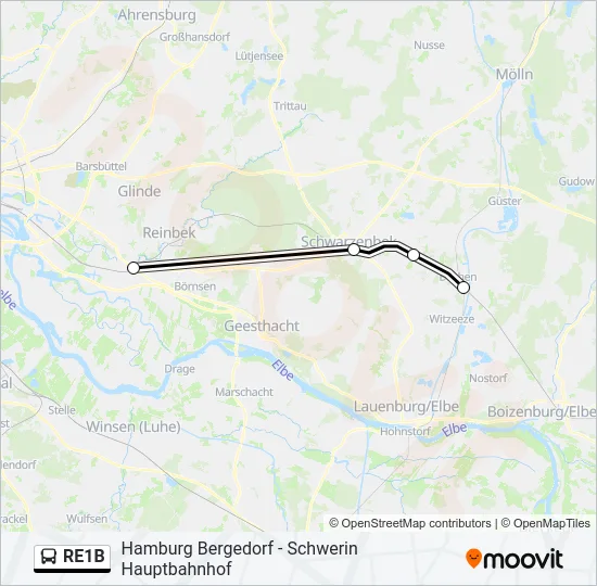 RE1B Bus Line Map