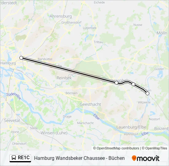 RE1C Bus Line Map