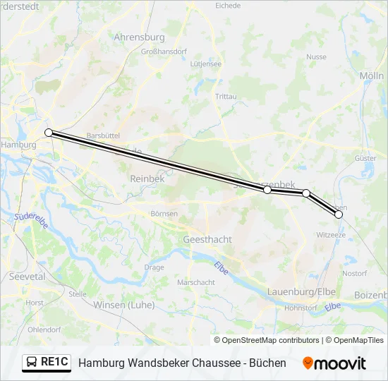 RE1C Bus Line Map