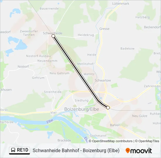 RE1D Bus Line Map