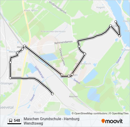 548 bus Line Map