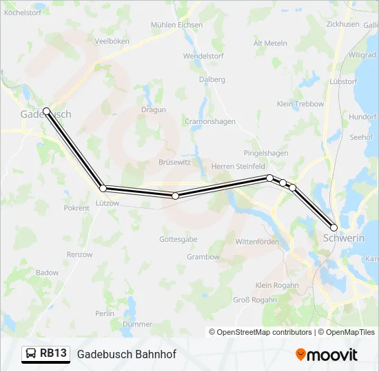 RB13 Bus Line Map