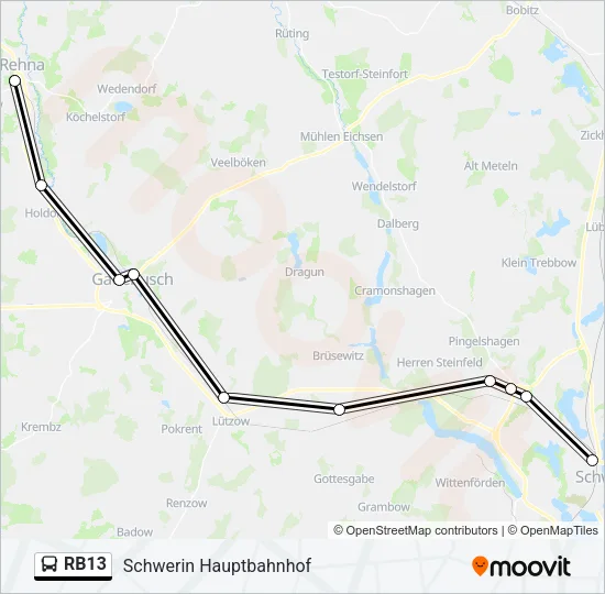 RB13 Bus Line Map