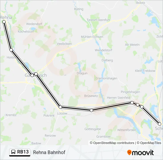 RB13 Bus Line Map