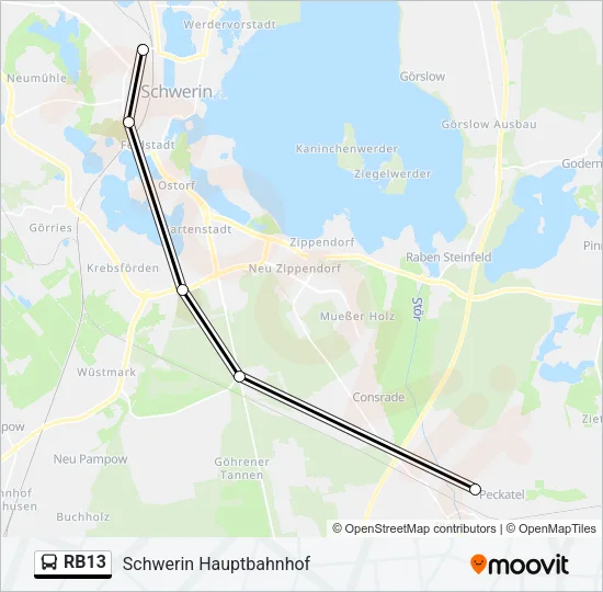 RB13 Bus Line Map