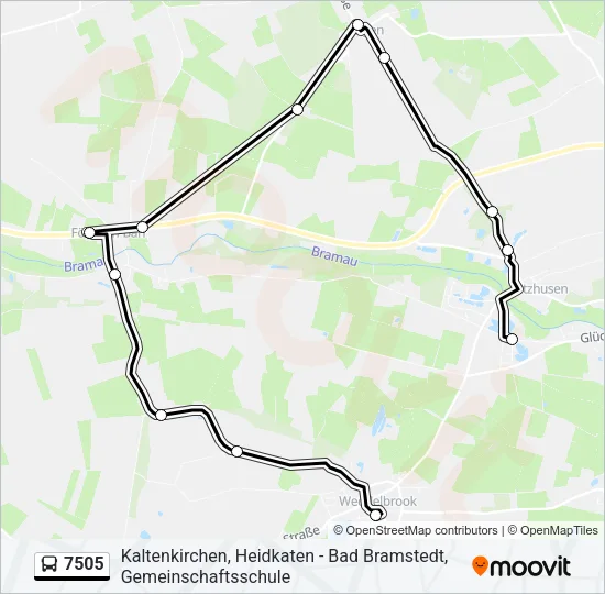 Автобус 7505: карта маршрута