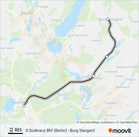 RE5 Train Line Map