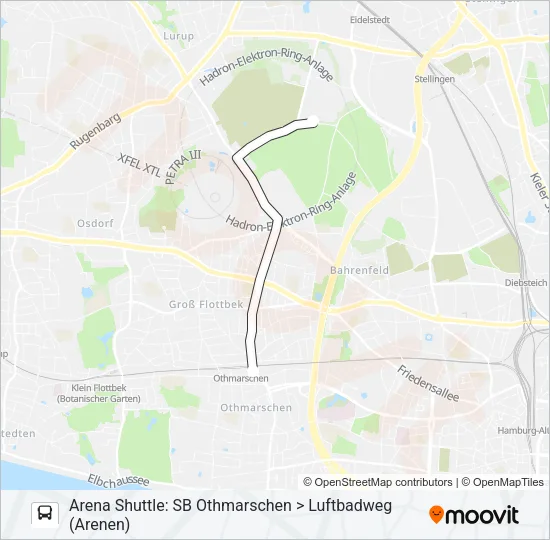 Автобус 386(SHUTTLE): карта маршрута