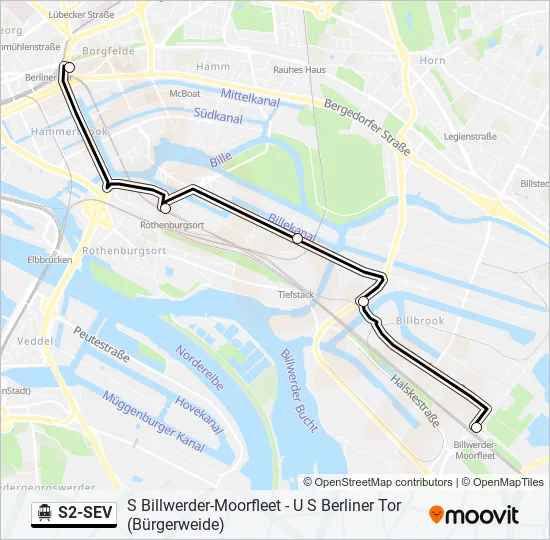 S-Bahn S2-SEV: карта маршрута