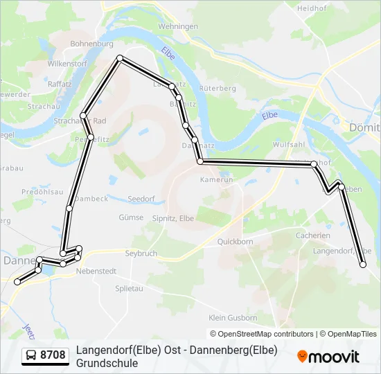 8708 Bus Line Map