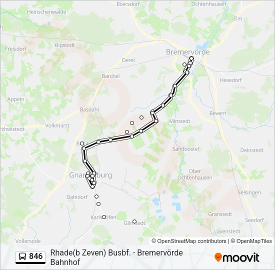 846 Bus Line Map