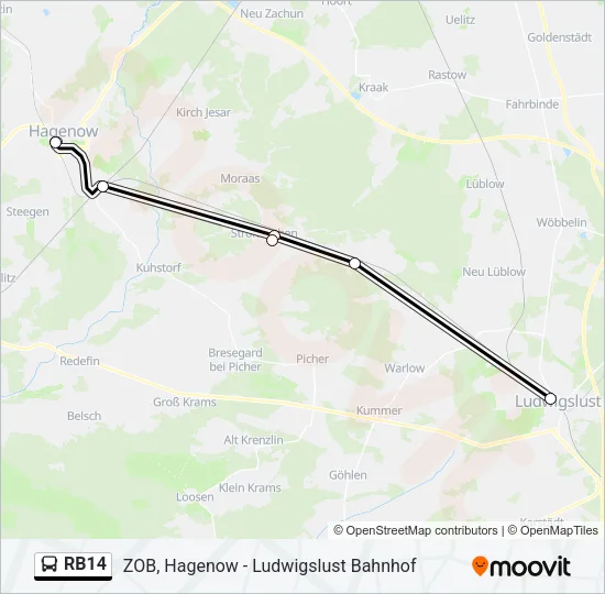 RB14 Bus Line Map