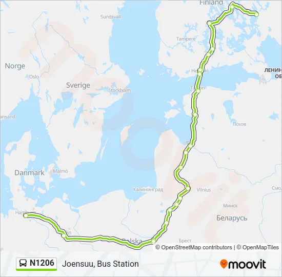 N1206 Bus Line Map