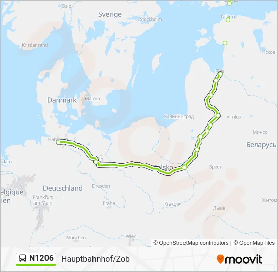 Автобус N1206: карта маршрута