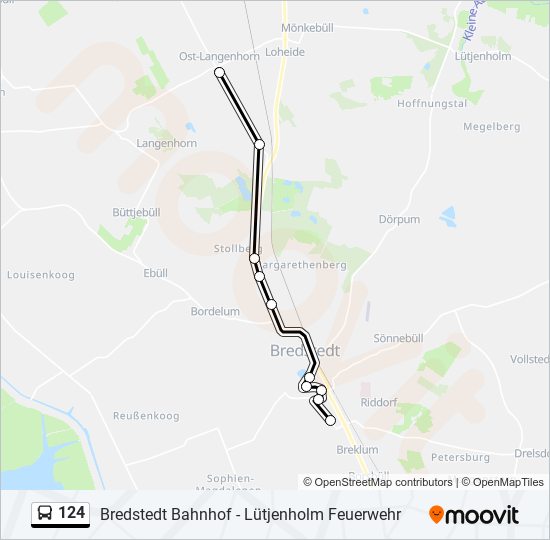 124 bus Line Map