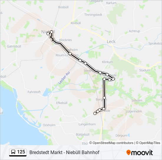 Buslinie 125 Karte
