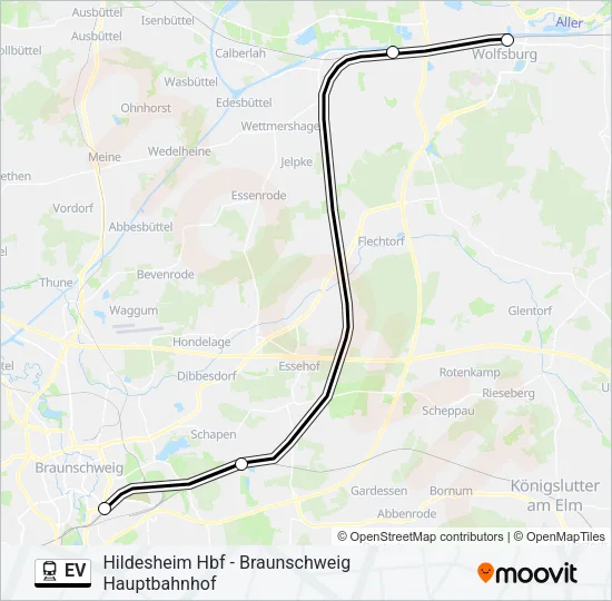 EV Train Line Map