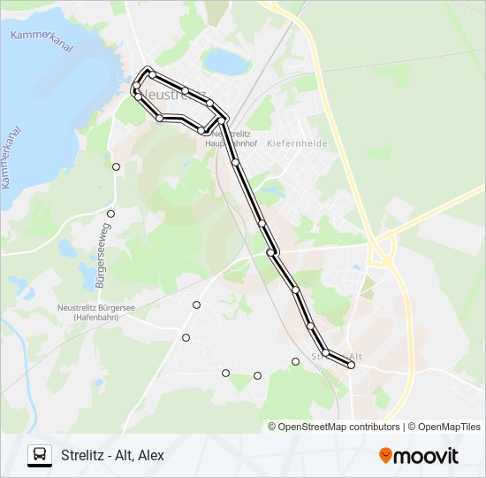 Автобус 2 NEUSTRELITZ: карта маршрута