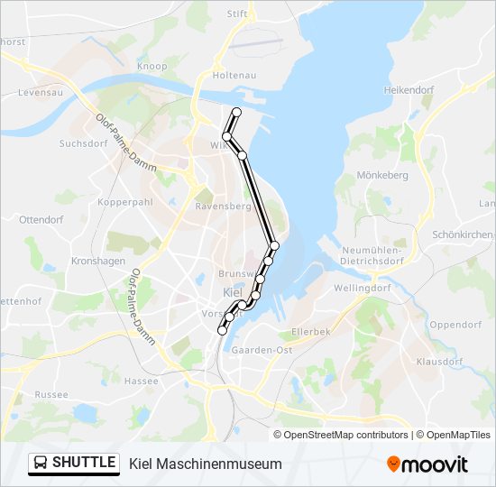Автобус SHUTTLE: карта маршрута