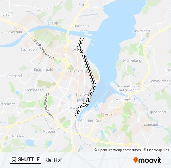 Автобус SHUTTLE: карта маршрута