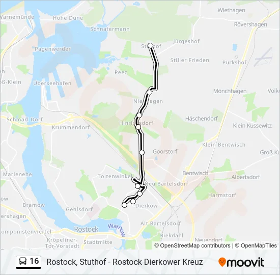 16 Bus Line Map
