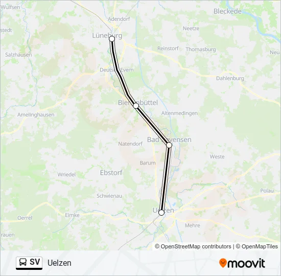 Автобус SV: карта маршрута